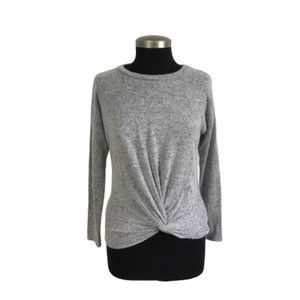 Gaze long sleeve soft gray twisted top Size Small